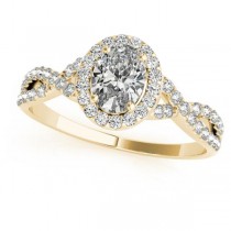 Twisted Oval Diamond Engagement Ring Bridal Set 14k Yellow Gold (1.57ct)