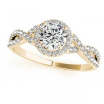 Twisted Round Moissanite Bridal Sets 14k Yellow Gold (0.57ct)