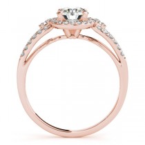 Diamond Engagement Ring Setting & Wedding Band 14k Rose Gold (0.41ct)