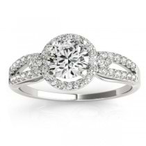 Diamond Engagement Ring Setting & Wedding Band 14k White Gold (0.41ct)