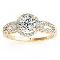 Diamond Engagement Ring Setting & Wedding Band 14k Yellow Gold 0.41ct