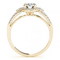 Diamond Engagement Ring Setting & Wedding Band 14k Yellow Gold 0.41ct