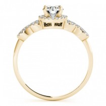 Halo Engagement Ring Setting, 4 Circles of Diamonds 14k Y. Gold 0.25ct