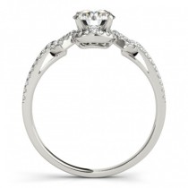 Halo Split Shank Bridal Set, Engagement Ring Setting & Band 14k W. Gold 0.55ct