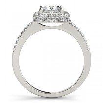 Princess Cut Diamond Halo Engagement Ring 14k White Gold (2.00ct)
