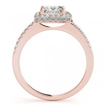 Princess Cut Diamond Halo Bridal Set 18k Rose Gold (2.20ct)