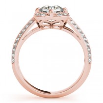 Micro-pave' Flower Halo Diamond Engagement Ring 14k Rose Gold (2.00ct)