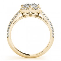 Micro-pave' Flower Halo Diamond Engagement Ring 18k Yellow Gold 2.00ct