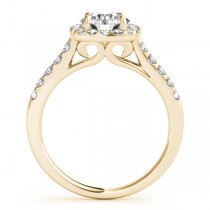 Square Halo Round Diamond Engagement Ring 14k Yellow Gold (1.38ct)