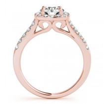 Halo Square Diamond Engagement Ring 14k Rose Gold (0.38ct)