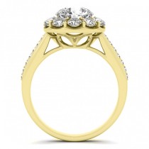 Floral Design Round Halo Engagement Ring 14k Yellow Gold (2.50ct)