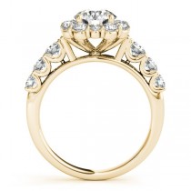 Diamond Frame Flower Ring & Band Bridal Set in 14k Yellow Gold (2.30ct)