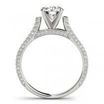Diamond Accented Engagement Ring Setting 14K White Gold (0.52ct)