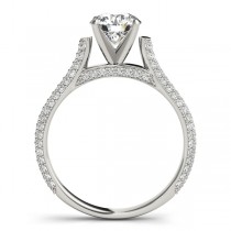 Diamond Accented Engagement Ring Setting 18K White Gold (0.52ct)