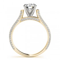 Diamond Accented Engagement Ring Setting 18K Yellow Gold (0.52ct)