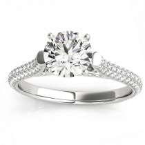 Diamond Accented Engagement Ring Setting Palladium (0.52ct)