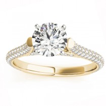 Diamond Accented Bridal Set Setting 18K Yellow Gold (1.02ct)