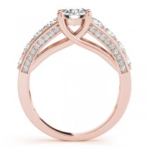 Trellis Diamond Engagement Ring w/ Side Accents 14k R. Gold (2.83ct)