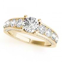 Trellis Diamond Engagement Ring w/ Side Accents 18k Y. Gold (2.83ct)