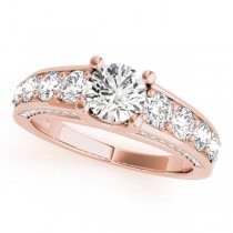 Trellis Diamond Engagement Ring Bridal Set 14k Rose Gold (3.00ct)