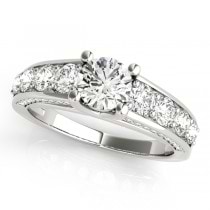 Trellis Diamond Engagement Ring Bridal Set 18k White Gold (3.00ct)