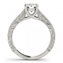 Vintage Round Cut Diamond Engagement Ring 14k White Gold (2.25ct)