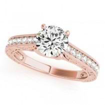 Vintage Round Cut Diamond Engagement Ring 18k Rose Gold (2.25ct)