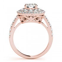 Double Halo Round Cut Diamond Engagement Ring 14k Rose Gold (2.00ct)