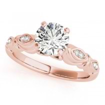 Vintage Solitaire Engagement Ring Bridal Set 14k Rose Gold (2.15ct)