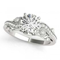 Vintage Swirl Diamond Engagement Ring 14k White Gold (2.20ct)