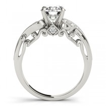 Vintage Swirl Diamond Engagement Ring 18k White Gold (2.20ct)