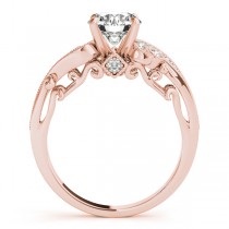 Vintage Swirl Diamond Engagement Ring Bridal Set 14k Rose Gold 2.25ct