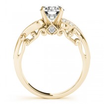 Vintage Swirl Diamond Engagement Ring Bridal Set 14k Yellow Gold 2.25ct