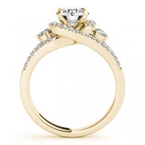 Split Shank Halo Diamond Engagement Ring Setting in 14k Y. Gold 0.75ct