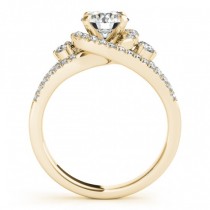 Diamond Split Shank Engagement Ring Twisted 18k Yellow Gold (0.75ct)