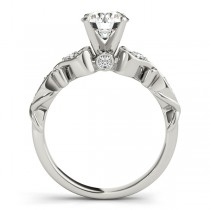Round Solitaire Diamond Heart Engagement Ring 14k White Gold (2.10ct)