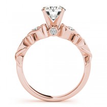 Round Diamond & Heart Engagement Ring Bridal Set 14k Rose Gold (2.15ct)