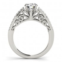 Diamond Split Shank Engagement Ring Setting 14K White Gold (0.27ct)