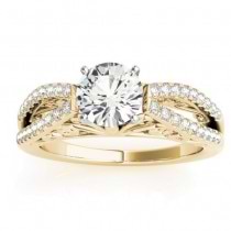 Diamond Split Shank Engagement Ring Setting 18K Yellow Gold (0.27ct)