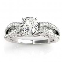 Diamond Split Shank Engagement Ring Setting Palladium (0.27ct)
