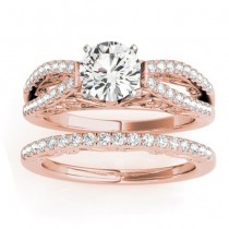 Diamond Split Shank Bridal Set Setting 14K Rose Gold (0.55ct)