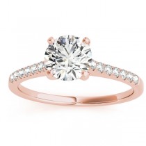 Diamond Single Row Engagement Ring 18k Rose Gold (0.11ct)