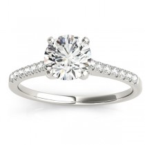 Diamond Single Row Engagement Ring 18k White Gold (0.11ct)