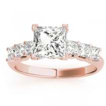 Diamond Princess Cut Engagement Ring 14k Rose Gold (0.60ct)