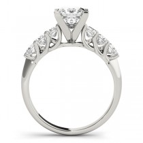 Moissanite Princess Cut Engagement Ring 14k White Gold (0.60ct)
