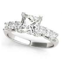 Princess Moissanite Diamonds Engagement Ring Platinum (2.10ct)