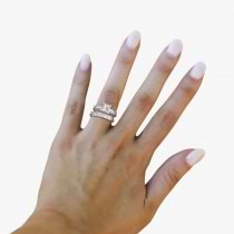 Lab Grown Diamond Princess cut Bridal Set Ring Platinum (1.30ct)
