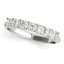 Diamond Princess-cut Wedding Band Ring 18k White Gold 0.70ct