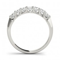 Moissanite Princess-cut Wedding Band Ring 18k White Gold 0.70ct