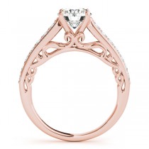 Vintage Style Cathedral Diamond Engagement Ring 18k Rose Gold 2.33ct
